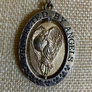 Double Sided Silver and Gold Angel Pendant